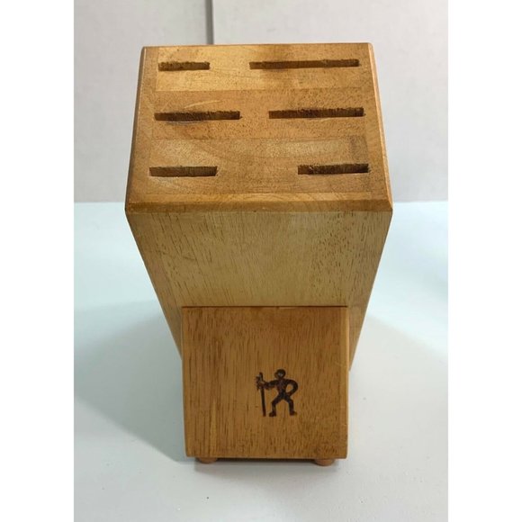 J.A. Henckels Knife Block 6 Slot Natural Wood Model 931 Kitchen Storage 8" - Picture 8 of 8